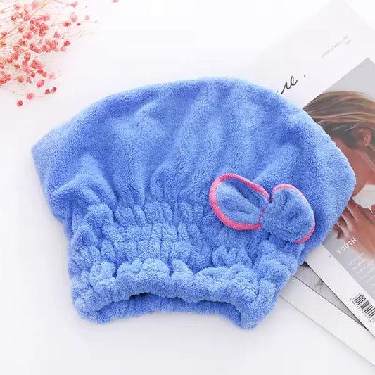 Microfiber Hair Drying Towel Cap - Soft & Absorbent - Clarify.pk