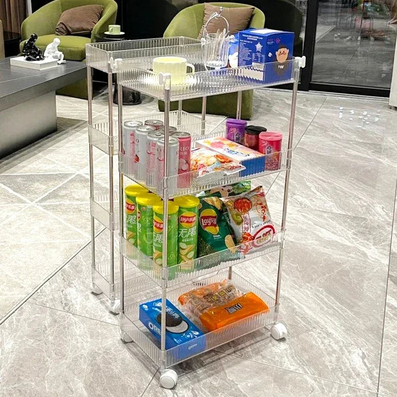 Luxury Acrylic Storage Trolley with Multi-Tier Design - Clarify.pk