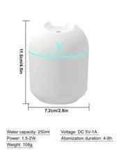 Mini Air Humidifier 250ml with LED Light
