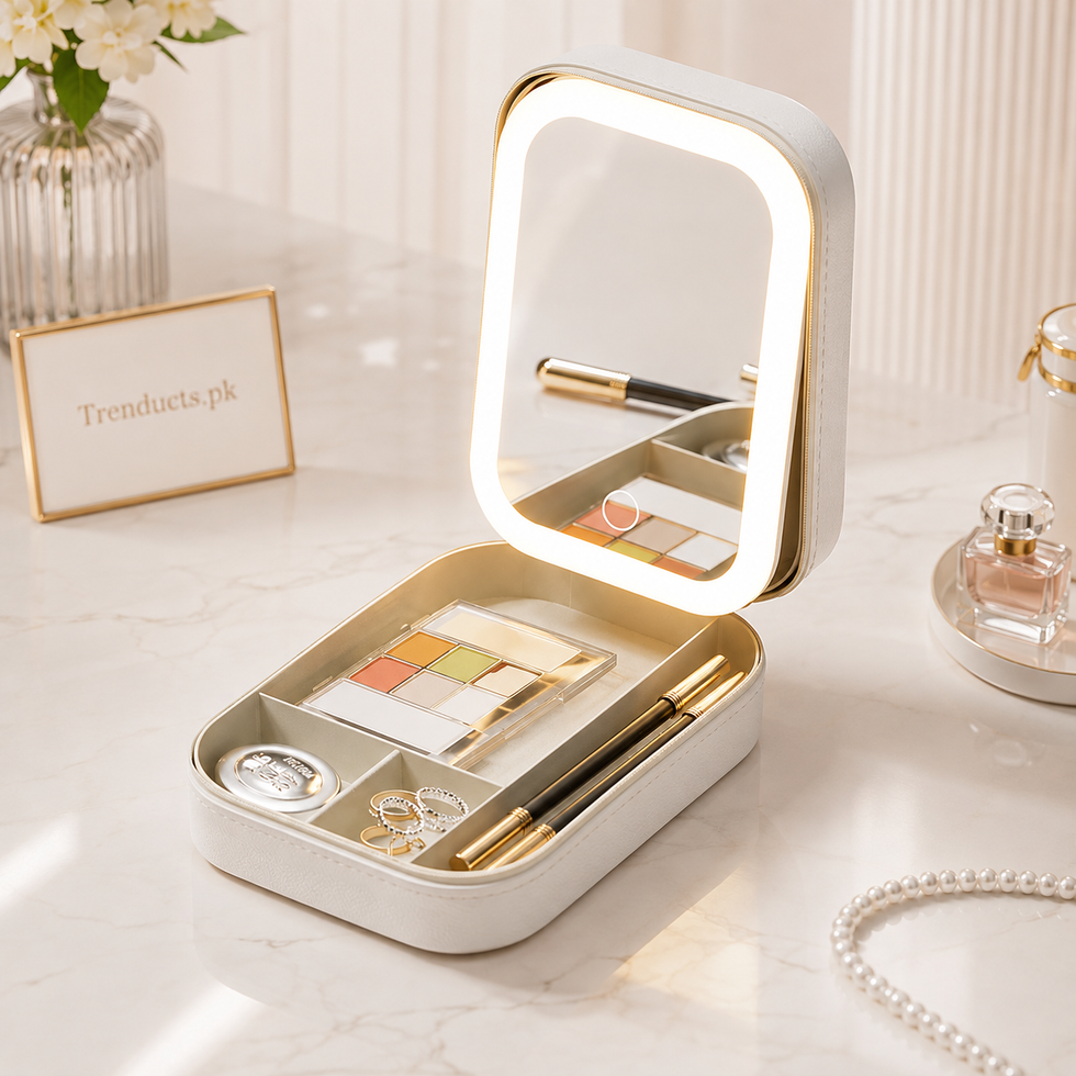 Mini LED Makeup Bag with Mirror & Organizer