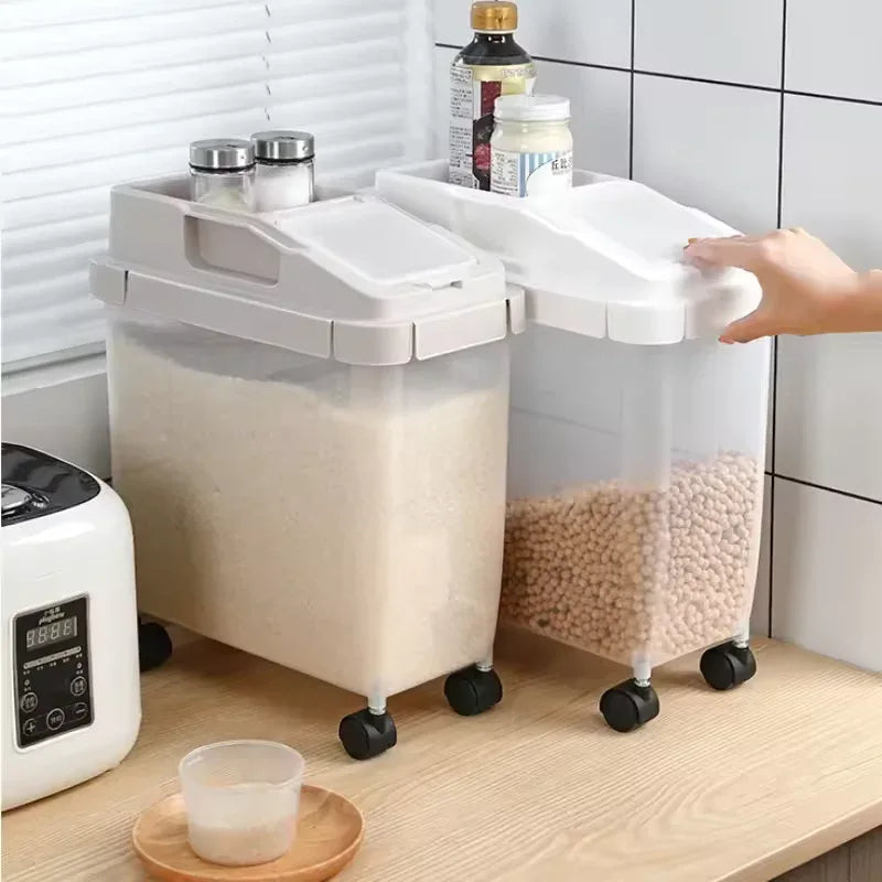 Moisture Proof Rice Storage Container with Wheels