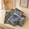 Blue Moroccan Tile 3-Piece Fibre Tray Set