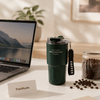 Insulated Coffee Cup with Lid & Wrist Strap