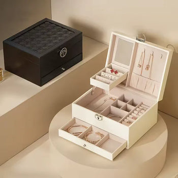 Multi-Layer Jewelry Storage Case with Drawers - Clarify.pk
