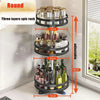 Multi-Layer Kitchen Storage Organizer - 3-Tier Rotating Rack - Clarify.pk
