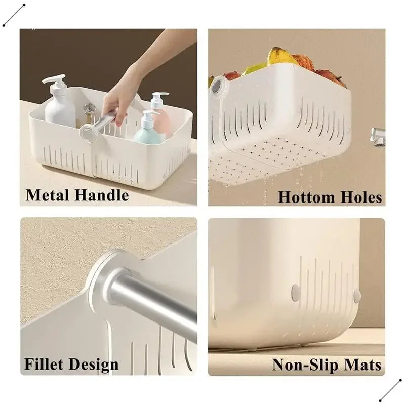 Multi-Purpose Bathroom Organizer Basket - Durable & Spacious - Clarify.pk