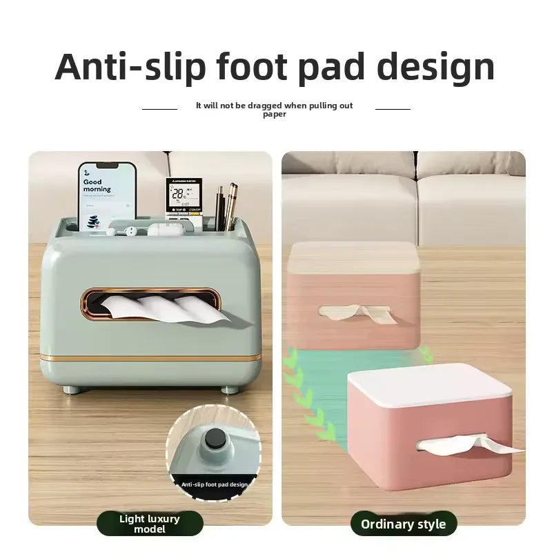 Multifunction Desktop Organizer with Tissue Holder - Clarify.pk