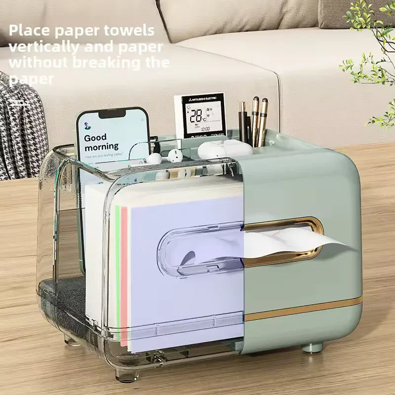 Multifunction Desktop Organizer with Tissue Holder - Clarify.pk