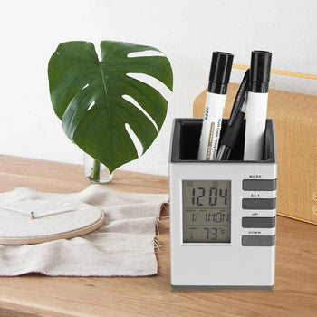 Multifunctional Alarm Clock with Pen Holder - Clarify.pk