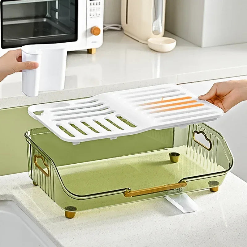 Multifunctional Dish Drainer with Utensil Holder - Clarify.pk