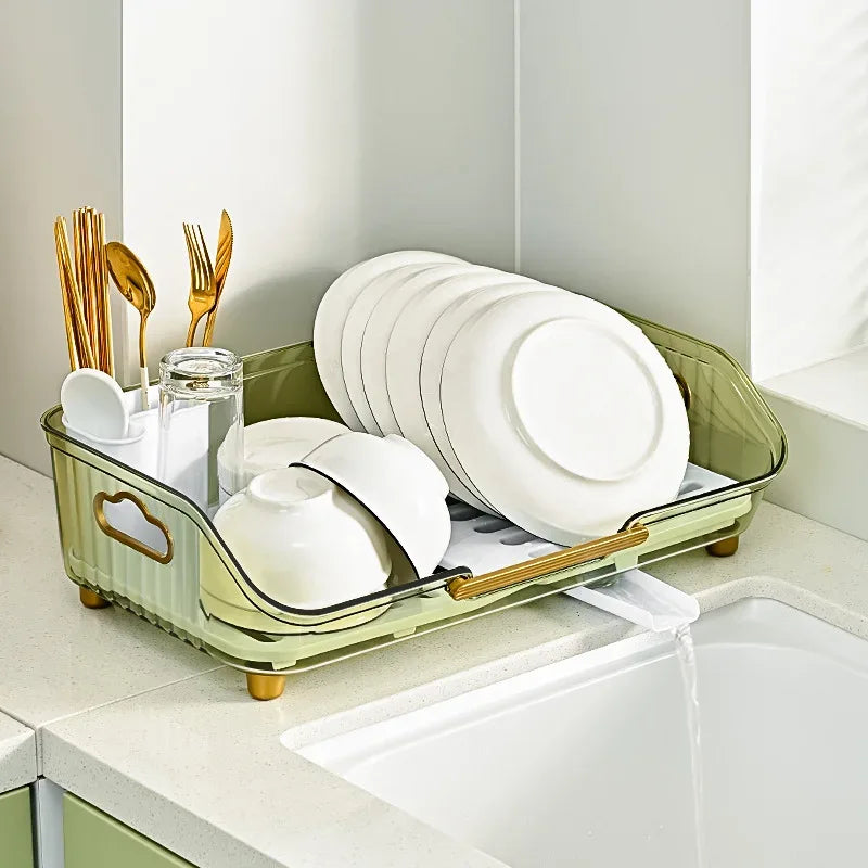Multifunctional Dish Drainer with Utensil Holder