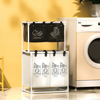 Multifunctional Laundry Basket with Dividers - Clarify.pk