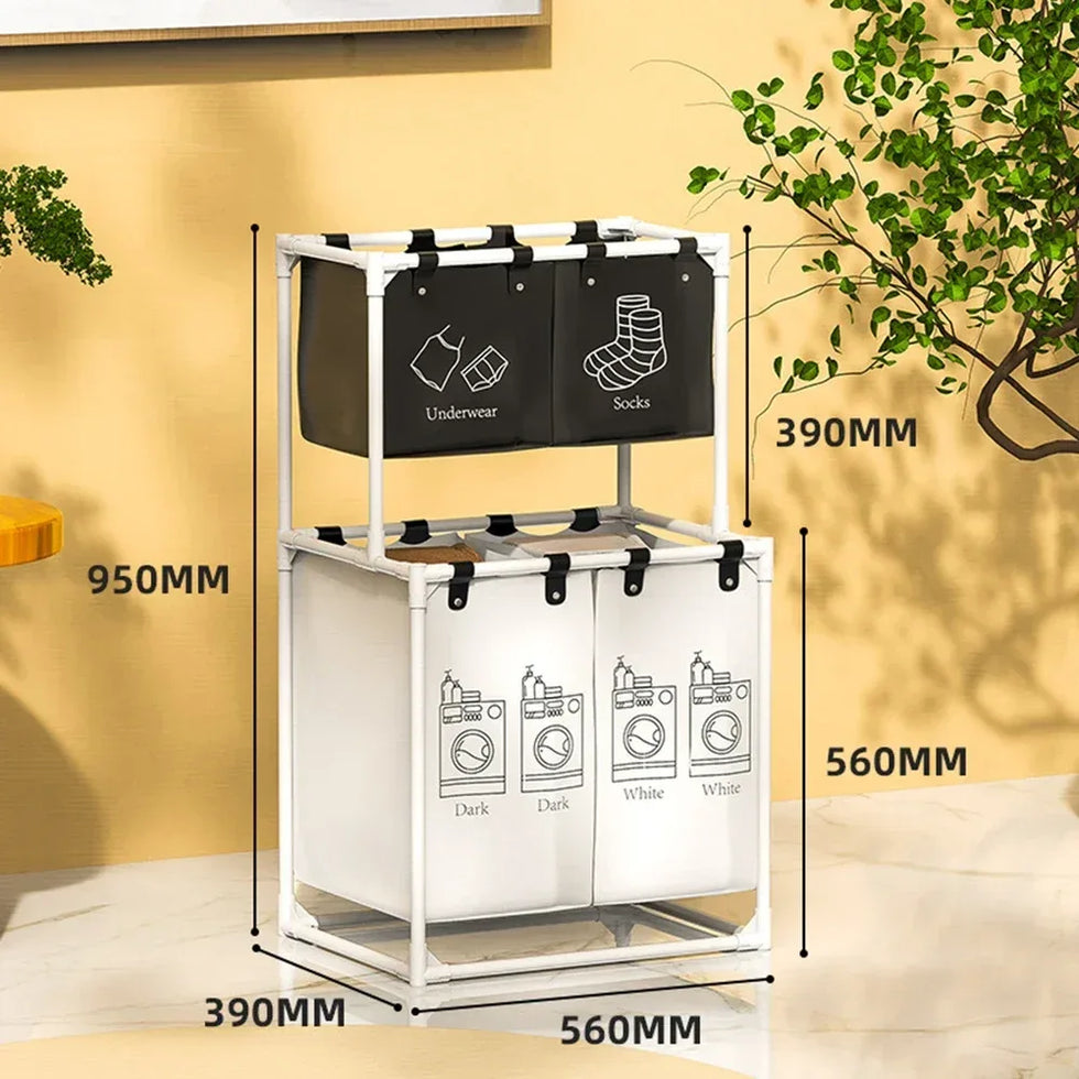 Multifunctional Laundry Basket with Dividers - Clarify.pk