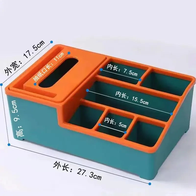 Multifunctional Organizer for Desk with Tissue Holder
