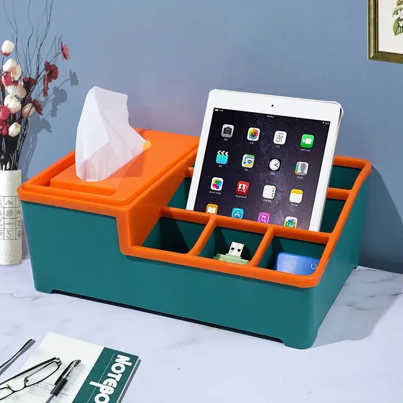 Multifunctional Organizer for Desk with Tissue Holder