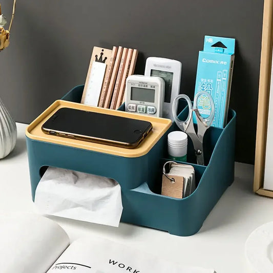Multifunctional Organizer for Desk with Tissue Holder - Clarify.pk