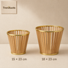 Multipurpose Wooden Slat Basket with Gold Trim