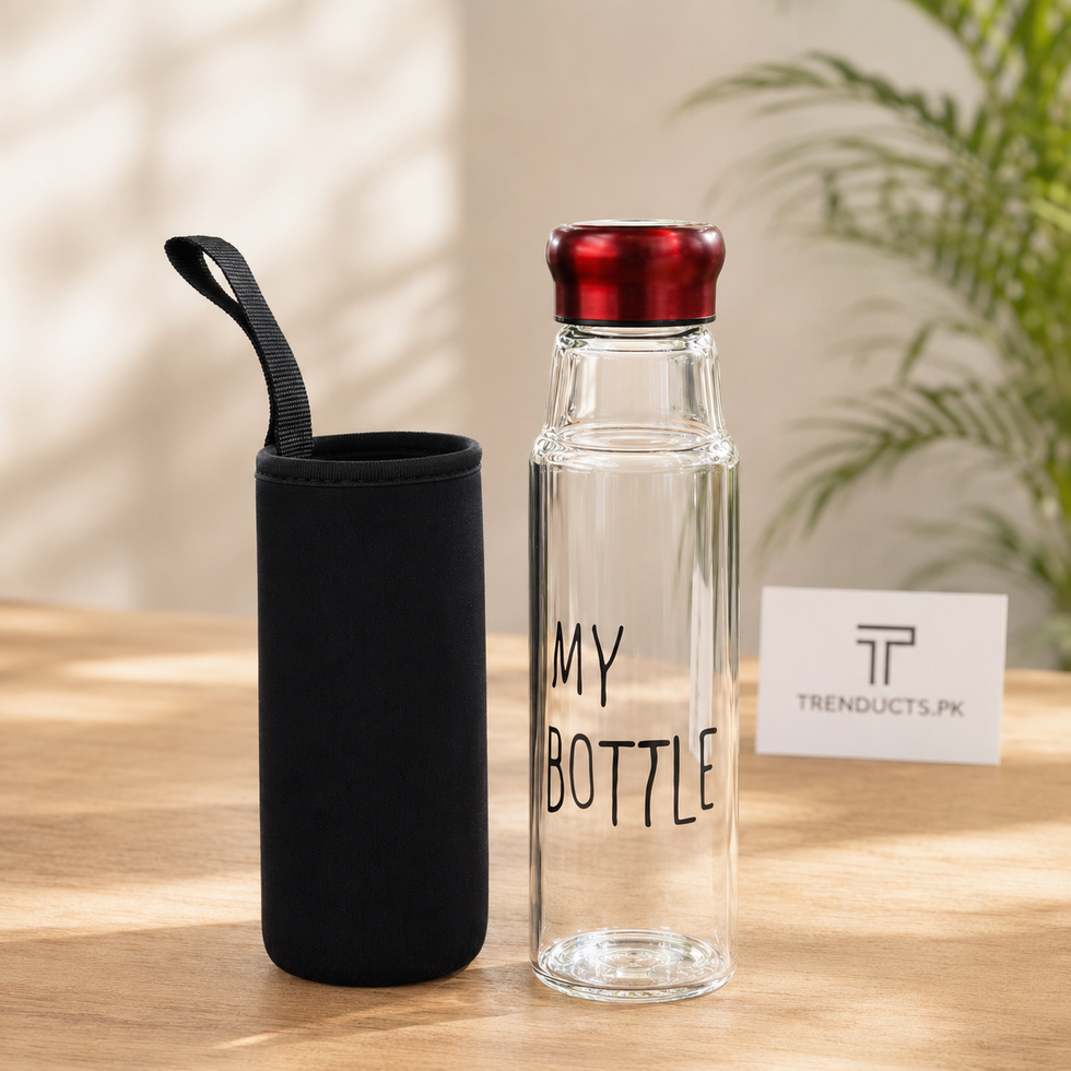 "My Bottle" Glass Bottle with Protective Pouch