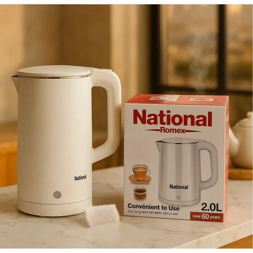 National 2L Stainless Steel Electric Kettle by Clarify.pk