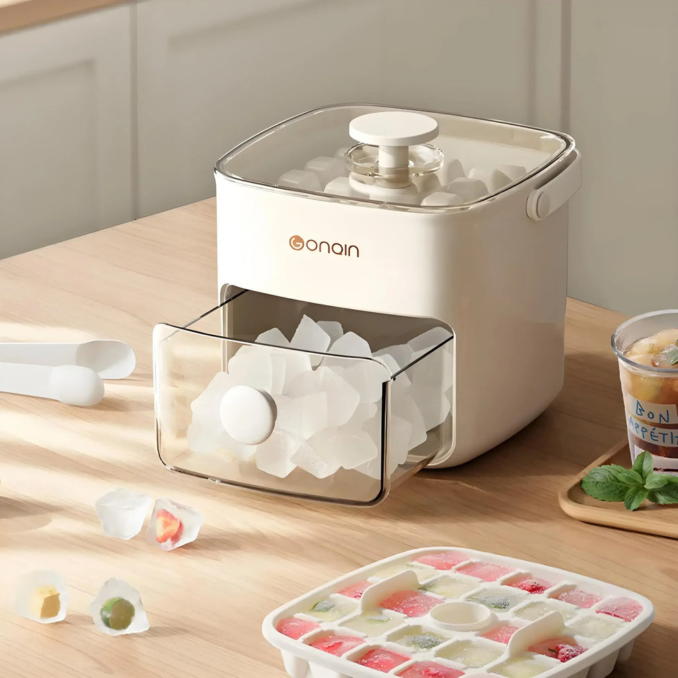 48 Block Ice Cube Machine with Lid - Efficient Ice Storage