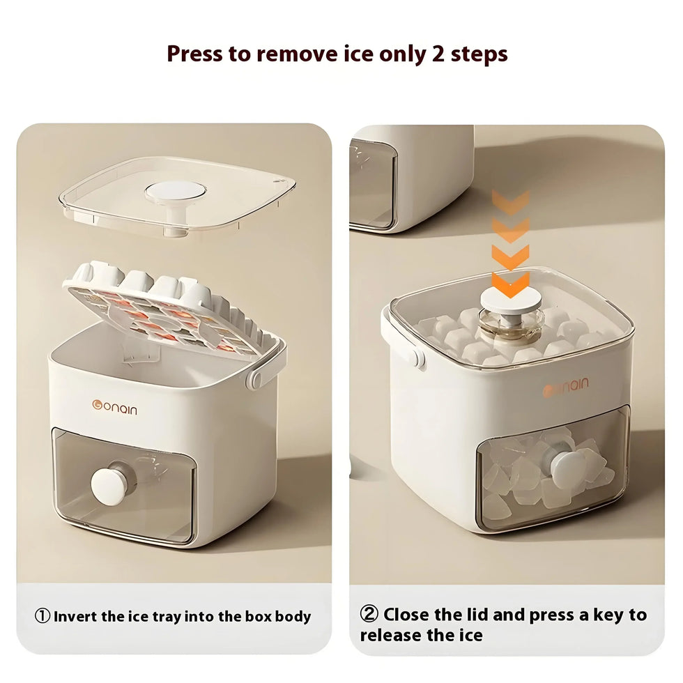 48 Block Ice Cube Machine with Lid - Efficient Ice Storage