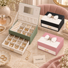 Luxury Two-Tier Jewellery Organizer with Mirror (Random Color)
