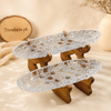Oval 2-Tier Walnut Wood Serving Platter