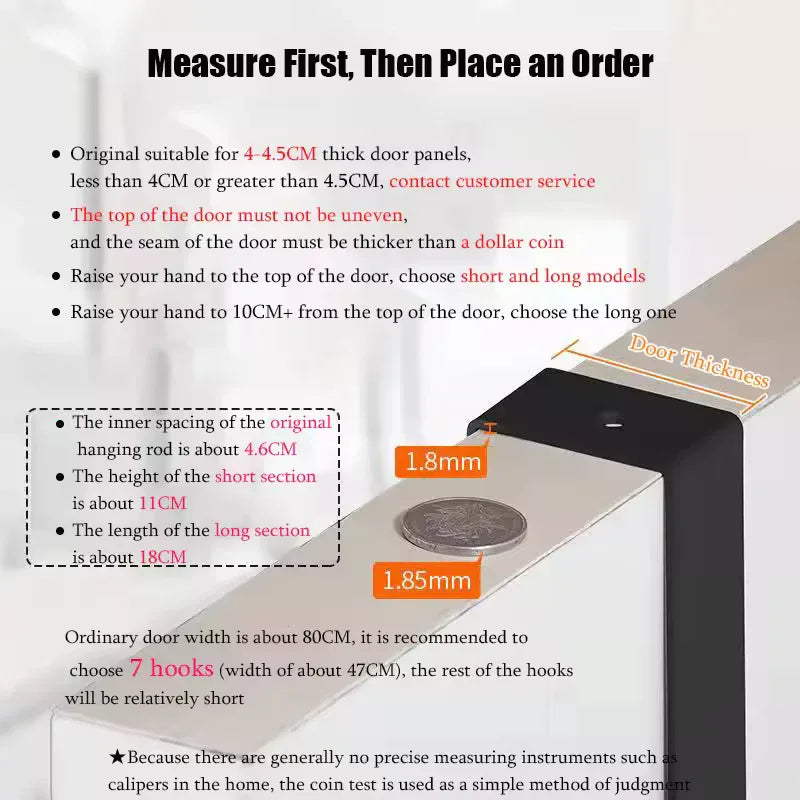 Over The Door Hanger Rack with 6 Hooks - Clarify.pk