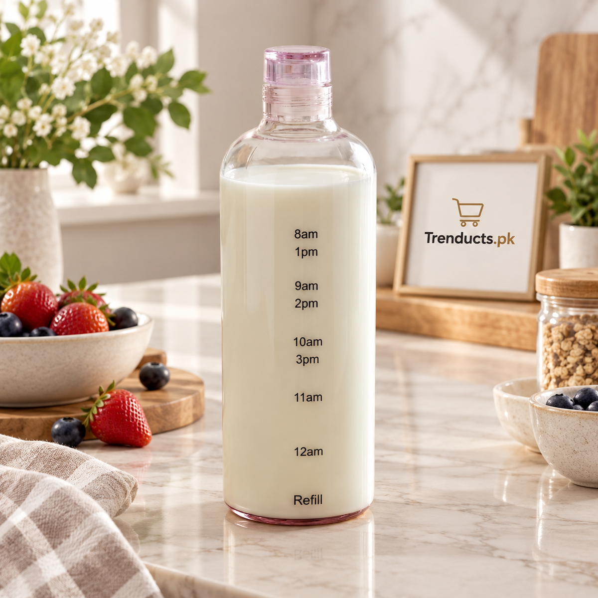 1000ml Glass Water Bottle for Daily Hydration