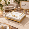 Clear Acrylic Napkin Holder with Gold Metal Stand