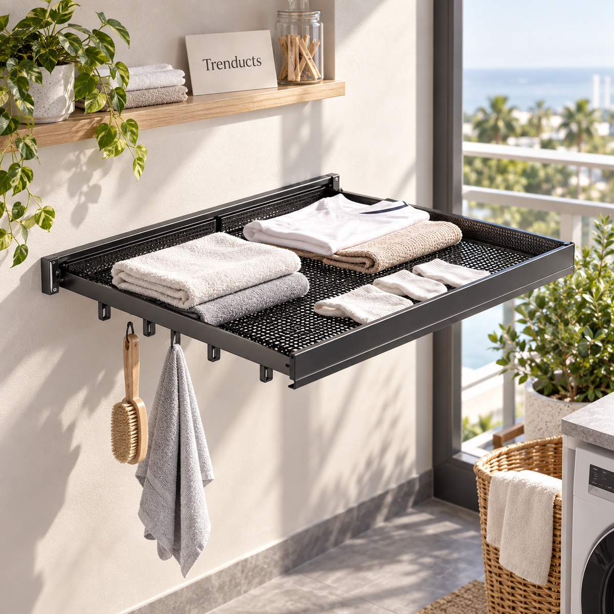 Foldable Wall-Mounted Clothes Drying Rack