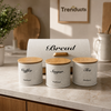 Haus Roland White Speckled Bread Box & 3 Canister Set
