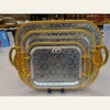 Pearl Damask 3-Piece Stainless Steel Tray Set