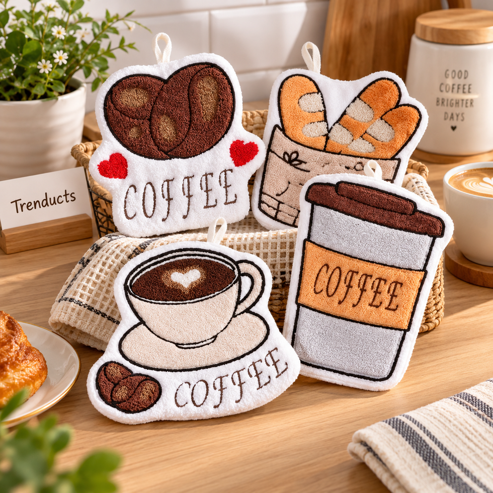 Coffee-Shaped Microfiber Cleaning Towel