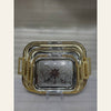 Embossed Medallion 3-Piece Steel Tray Set
