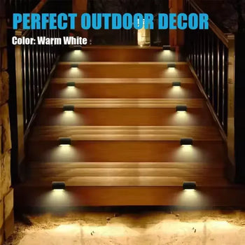Pack of 4 Solar LED Staircase Lights Outdoor - Clarify.pk