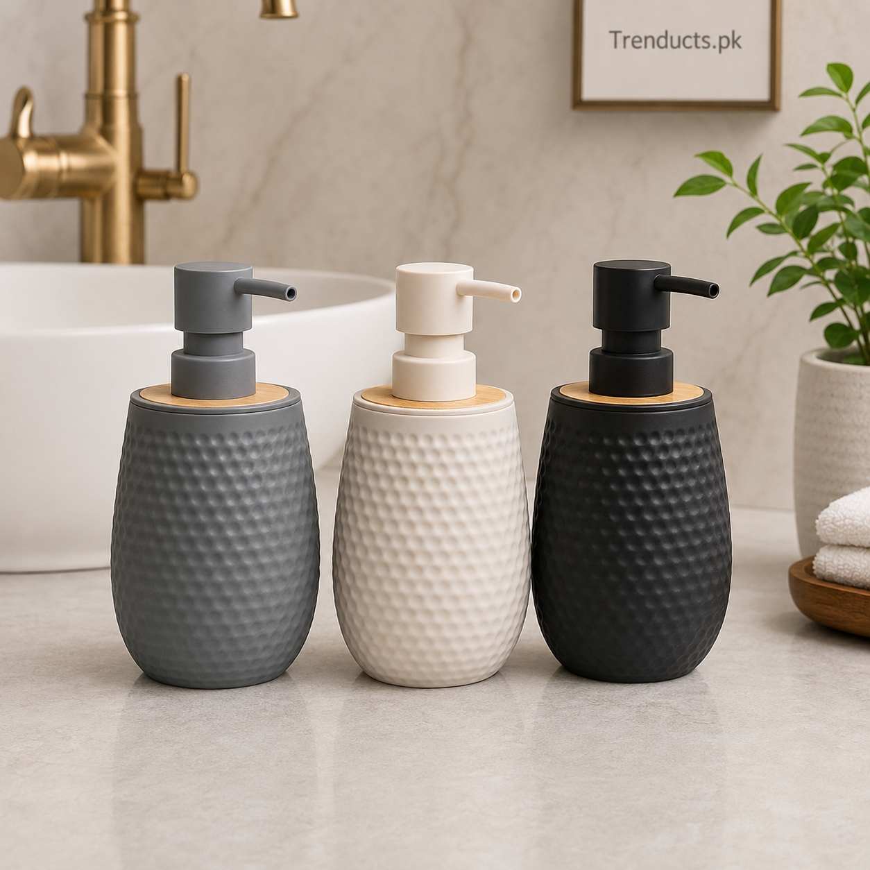 Pebble Texture Refillable Liquid Soap Dispenser (each)