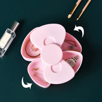 360 Degree Bow Rotating Jewelry Box - Clarify.pk