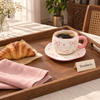 Pink Bow Ceramic Tea & Coffee Cup with Saucer