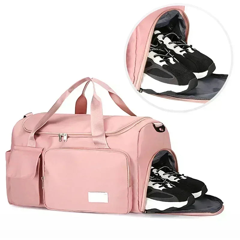 Pink Large Tennis Bag with Shoe Compartment & Insulated Racquet Pocket Pink Large Tennis Bag with Shoe Compartment & Insulated Racquet Pocket