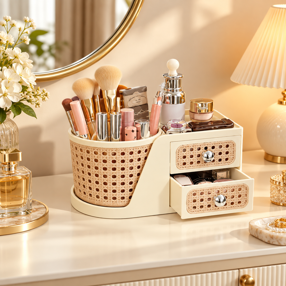 Double-Layer Rotating Cosmetic Organizer