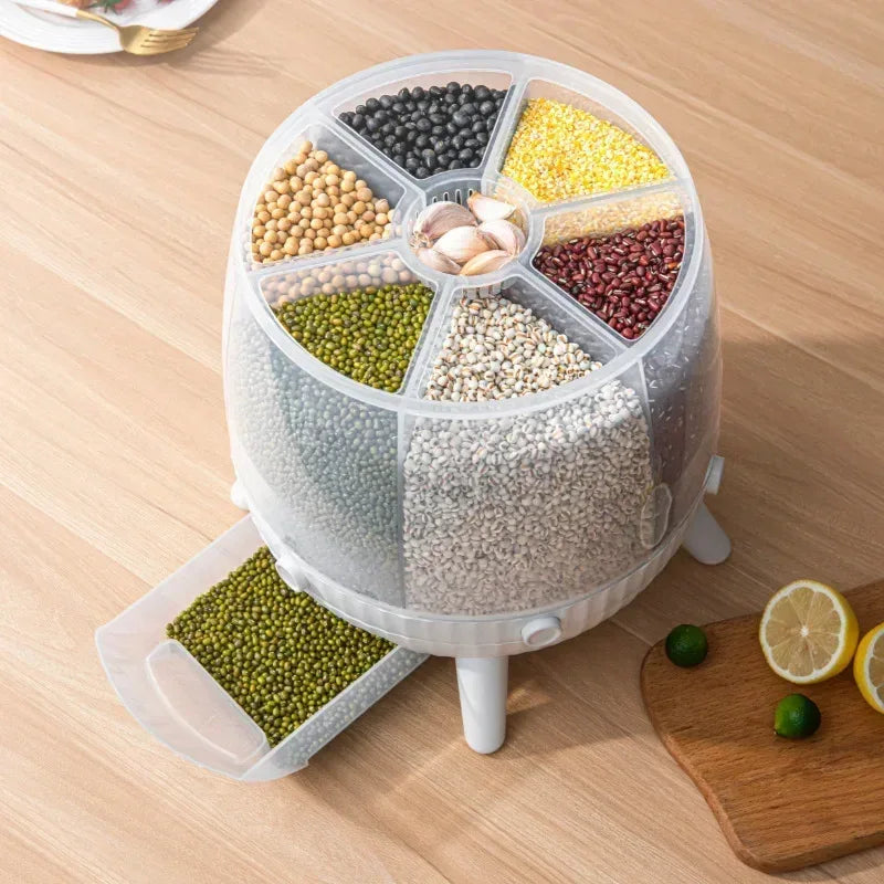 Rice Storage Container Box with Multi-Compartment