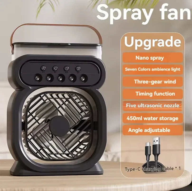 3 in 1 Air Conditioner Water Mist Fan with Night Lamp
