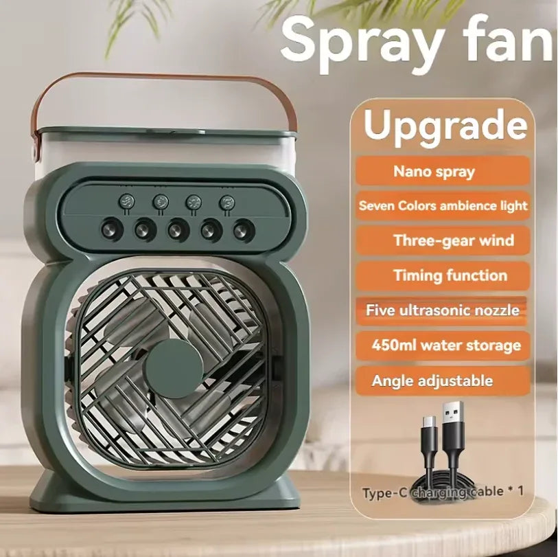 3 in 1 Air Conditioner Water Mist Fan with Night Lamp