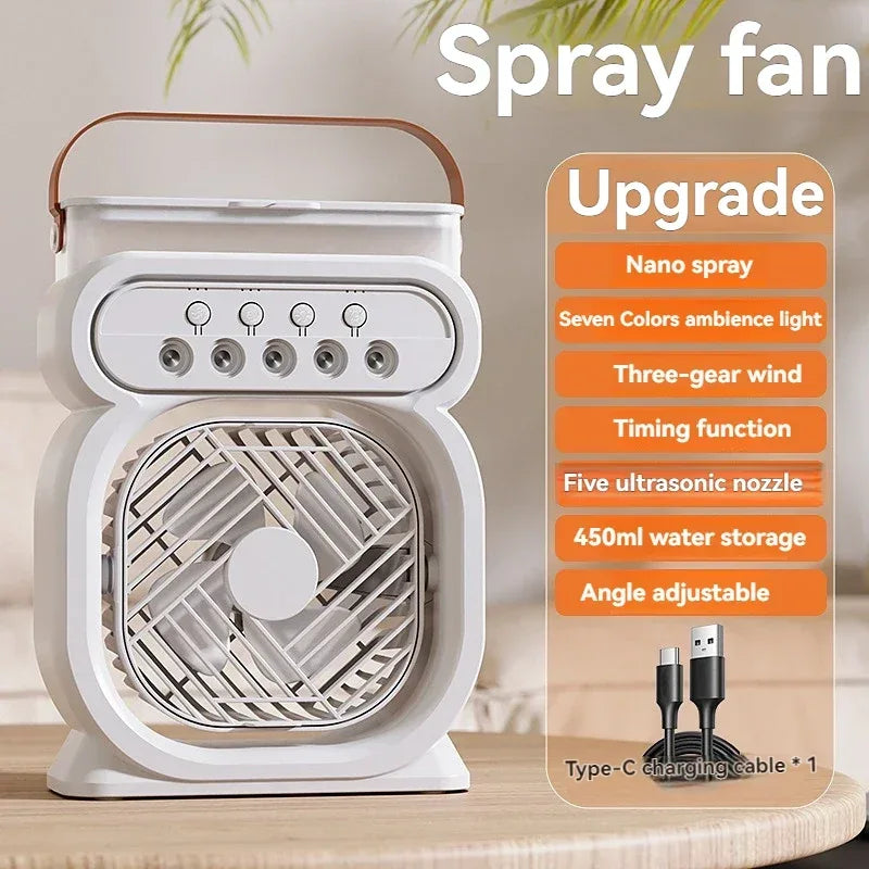 3 in 1 Air Conditioner Water Mist Fan with Night Lamp