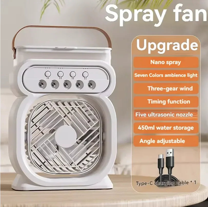 3 in 1 Air Conditioner Water Mist Fan with Night Lamp