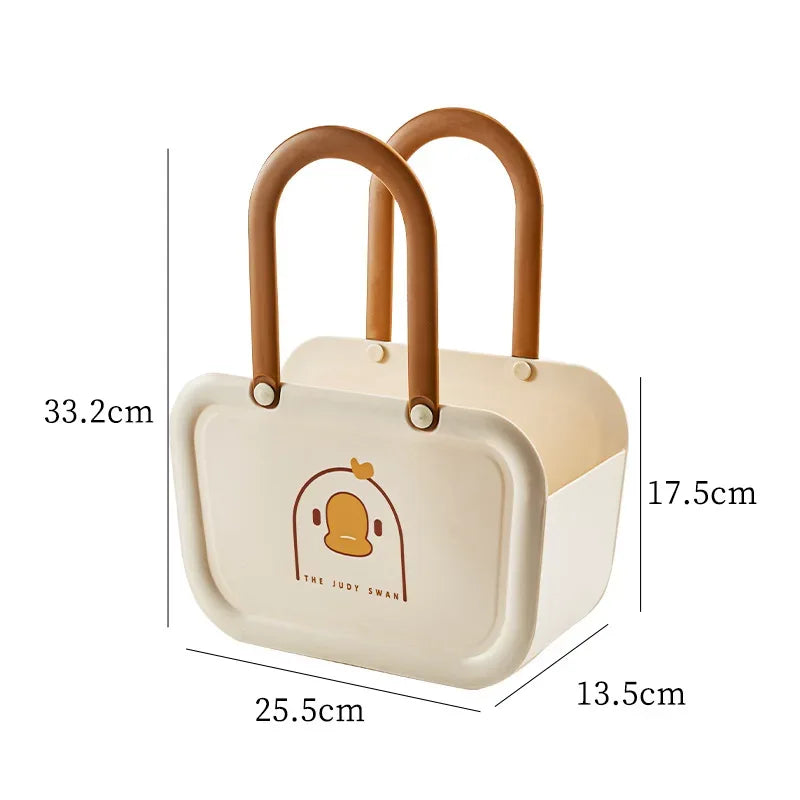 Portable Bathroom Storage Basket with Handles