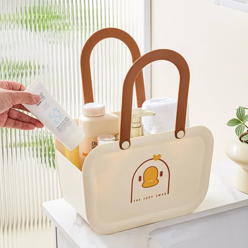 Portable Bathroom Storage Basket with Handles