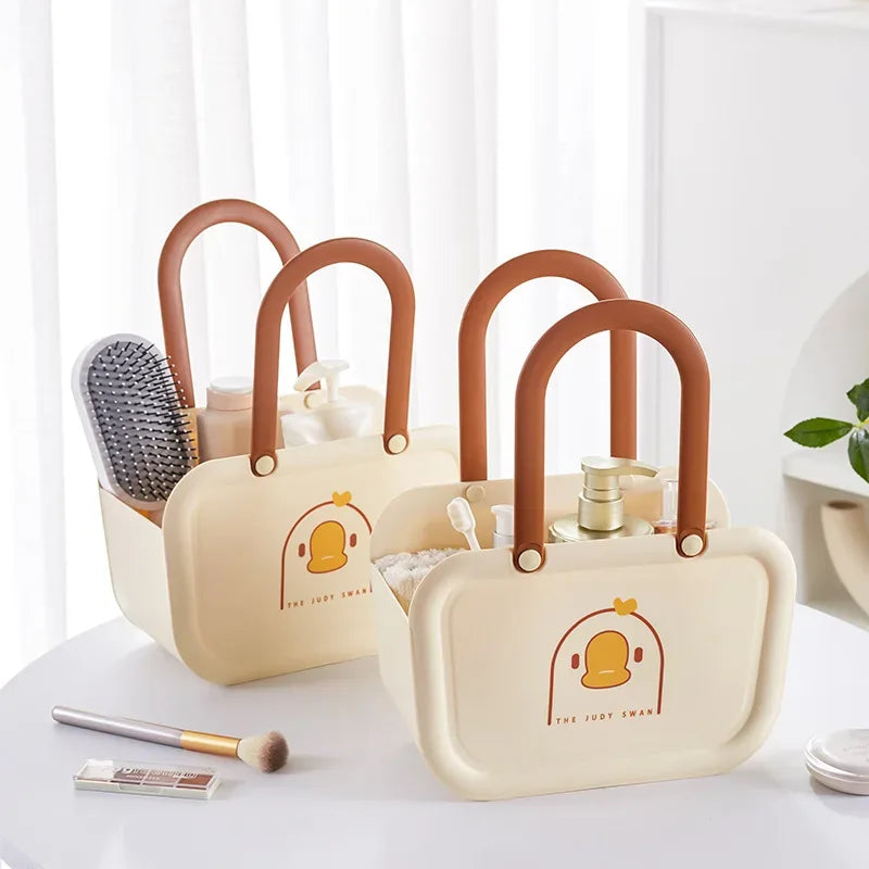 Portable Bathroom Storage Basket with Handles