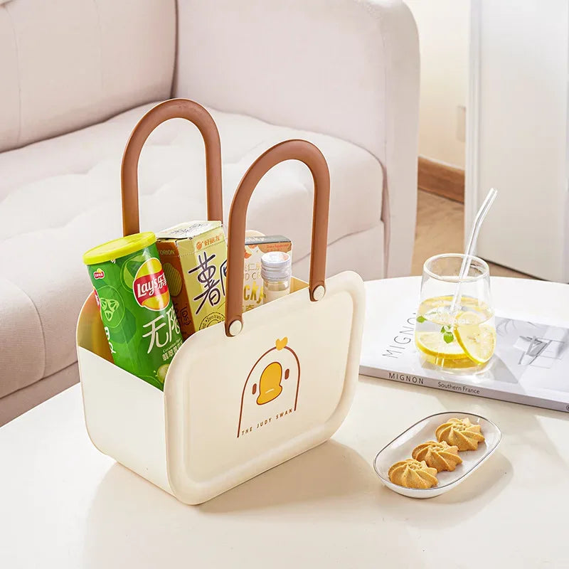 Portable Bathroom Storage Basket with Handles